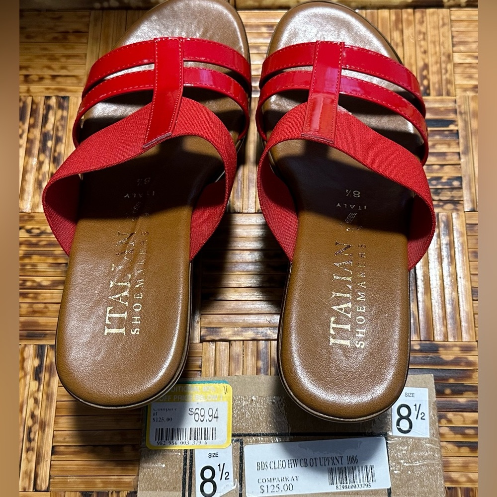 Italian Shoemakers Cleo Sandals; Women's Size 8.5, Red (Gently Used)